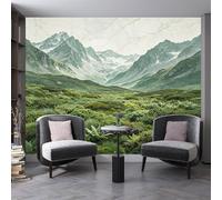 Générique Papier Peint Montagne Verte, Fresque Murale Intissée, Affiche Photo, Décoration Intérieure, Effet Panoramique 3D, Art Mural Nature, Papier Peint Vert Pour Salon Et Chambre, 368 Cm (L)