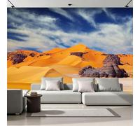 Générique Papier Peint Mural 300 x 256 cm Désert Du Sahara Dunes De Sable Rochers Impression 3D HD Effet Réaliste Tableau mural Lavable Non Tissé Décoration Murale pour Salon Chambre Bureau A-625