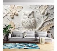 Générique Papier Peint Mural 3D En Relief Hibou | 150 Cm (L) X 106 Cm (H) - Sticker Mural En Relief Art Moderne Pour Chambre Ou Salon - Intissé - Ne Pas Décoller Ni Coller - Hibou 150 Cm (L) X 1