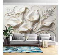 Générique Papier Peint Mural 3D En Relief, Motif Arum | 500 Cm (L) X 280 Cm (H) - Sticker Mural Moderne En Relief Pour Chambre Ou Salon - Intissé - Sans Adhésif - Motif Arum 500 Cm (L) X 280 Cm