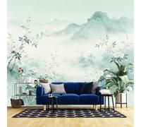 Générique Papier Peint Mural Japonais Zen Intissé « Montagne Brumeuse » Décoration Murale Photo Effet Panoramique 3D Paysage Naturel Oriental Art Mural Pour Salon Ou Bureau 368 Cm (L) X 254