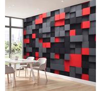 Générique Papier Peint Panoramique Abstrait 3D Cube Bâtiment Poster Mural | Papier Peint Intissé Géométrique pour Salon Chambre Bureau Canapé TV Fond Décoration, 200 x 140 cm