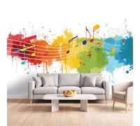 Générique Papier Peint Panoramique Abstrait Graffiti, Papier Peint | Musique Fresque Murale Intissée - Décoration Murale 400x280 cm pour Salon Chambre Bureau Décor