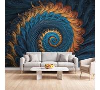 Générique Papier Peint Panoramique Abstrait Sci-Fi, Papier Peint | Géométrique Spirale Tourbillon Fresque Murale Intissée - Décoration Murale 400x280 cm pour Salon Chambre Bureau Décor