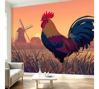 Générique Papier Peint Panoramique Animal Ferme Coq 250x175 cm Décoration Murale Campagne, Tapisserie Murales Papier Peint Intissé pour Salon Chambre Poster Tableaux Photo Muraux