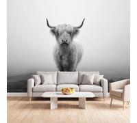 Générique Papier Peint Panoramique Animal Vache Highland, Papier Peint | Rustique Fresque Murale Intissée - Décoration Murale 500x280 cm pour Salon Chambre Bureau Décor