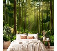Générique Papier Peint Panoramique Animation Plante 300 x 210 cm Poster Murale,Papier Peint Panoramique Intissé Paysage Arbres Forêt pour Salon Chambre Tête de lit - Décoration Murale