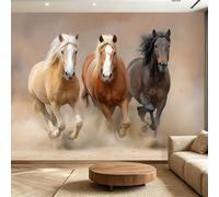 Générique Papier Peint Panoramique Désert Animal Cheval 300 x 210cm - Papier Peint Intissé Moderne Western Géant 3D Décoration Murale pour Salon Chambre Salle à Manger Chambre d'Enfant