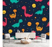Générique Papier Peint Panoramique Dessin Animé Animal Dinosaures 150 x 105 cm Intissé Cosmos Planètes Fresques Murales Salon Chambre d'Enfants Restaurant Canapé TV Fond Décoration Murale