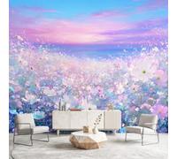 Générique Papier Peint Panoramique Fantaisie Rêve Floral Poster Mural, Cosmos Papier Peint Intissé Salon Chambre d'Enfant Chambre Canapé TV Fond Décoration - 150 x 105 cm
