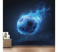 Générique Papier Peint Panoramique Football, Papier Peint Sport Flamme Bleue Foot 310 x 250 cm, Photo Décoration Murale, Papiers Peints Intissé Décoration Murale Salon Chambre EL&D75