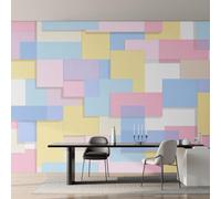 Générique Papier Peint Panoramique Géométrique Pastel, Papier Peint Géométrique Abstrait pour Chambre, Décoration Murale pour Salon, 400 x 280 cm (L x H) Poster Mural & Wallpaper K-MZ&38