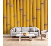 Générique Papier Peint Panoramique Intissé Salon Nature Ferme 300x210 cm | Tapisserie Murales Papier Peint Chambre Oriental Bambou Jaune, Revêtement Mural Grand Poster Mural Décoration