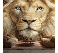 Générique Papier Peint Panoramique Lion Chambre Salon Cuisine Intissé, Papier Peint Motif 3D Animaux, Deco Murale Lion, 200 x 150 cm (Largeur x Hauteur), GG5323