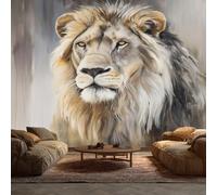 Générique Papier Peint Panoramique Lion Chambre Salon Cuisine Intissé, Papier Peint Motif Art 3D Animaux, Deco Murale Lion, 260 x 175 cm (Largeur x Hauteur), GG5384