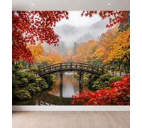 Générique Papier Peint Panoramique Paysage Jardin Chinois Poster Mural | Papier Peint Intissé Forêt pour Salon Chambre Bureau Canapé TV Fond Décoration, 350 x 256 cm