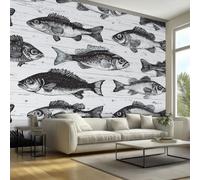 Générique Papier Peint Panoramique Poisson 300 x 210 cm | Papier Peint Motif Rural Chasse, Salon, Chambre, Chambre D'Enfant, Maison Décoration