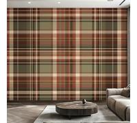Générique Papier Peint Panoramique Tartan Champêtre, Papier Peint Tartan Écossais Fond pour Chambre Wallpaper, Fresque Murale pour Salon Salle Deco Murale, 152x104cm D&O186