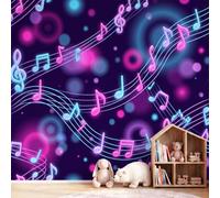 Générique Papier peint panoramique Tendance Musique Doux Note de Musique Portée Musicale Chambre, Salle à Manger Décoration Murale 350 x 256 cm Pour Salon Chambre Décoration Murale