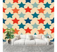 Générique Papier Peint Photo Auto-Adhésif 400x280 cm Star RéTro Minimaliste Peler Et Coller 3D Panoramique Papier Peint Beige Fresque Murale HD Intissé Poster Geant Stickers muraux