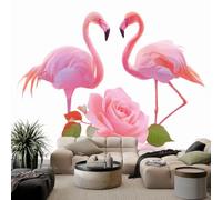Générique Papier Peint Photo Intissé 300 x 210 cm, Papier Peint Mural Panoramique Géant, Décoration Murale Flamant rose Corail Imprimée pour Salon Chambre Couloir Hôtel Mur TV