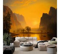 Générique Papier Peint Photo Intissé 300 x 280 cm, Papier Peint Mural Panoramique Géant, Décoration Murale Peinture à l’huile Canyon Coucher de soleil Imprimée pour Salon Chambre Couloir Hôtel Mur TV
