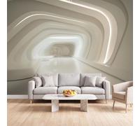 Générique Papier Peint Photo Panoramique Salon Couloir Blanc, 150x105 cm | Minimaliste Bâtiment 3D Moderne Mural Papier Peint Intissé pour Chambre Cuisine