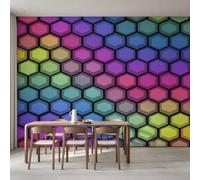 Générique Papier Peint Rayon de Miel Coloré, Intissé Murale 200x140cm