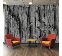 Generique Papier Peint Style Industriel Panoramique Murale, Intissé Papier Peint 3D Noir Effet Beton Salon Chambre Cuisine, Style Industriel Decoratif Mural 200 x 140 cm