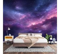 Générique Papier peint Trompe l'oeil 200x140 cm Violet Intissé Photo Murale | Décoration Murale Univers Voie LactéE Ciel éToilé Poster Tableaux Muraux Tapisserie Photo pour SalonTV Mur de fond Bureau