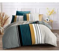 Générique Parure de Draps imprimé 4 Pièces 2 Places - 1 Drap Plat + 1 Drap Housse (160 cm ou 180 cm) + 2 Taies d'oreiller 65 x 65 cm - 100% Coton 57 Fils/cm² - Haute Qualite (KOÎ, 180 X 200 CM)