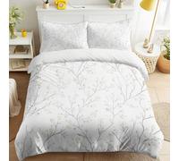 Générique Parure de lit Blanc - Microfibre Brossée Douce - Minimaliste Botanique Branche Fleur Serein Paisible Moderne Housse de Couette, Housse de Couette 140 x 190 cm