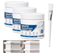 Générique Pâte de Réparation pour Meubles Blancs avec Pinceau, 3PCS | Blanc Pate a Bois Rebouchage, Rapide,Ponçable Et Peignable Pour Rayures sur Portes de Placards, Plinthes et Murs