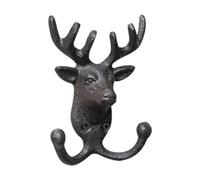 Générique Patère Murale En Fonte En Forme de Tête D'animal, Double Crochet, Figurine, Porte-manteau avec Vis, Porte-serviettes Multifonctionnel. Matériau :, Cerf