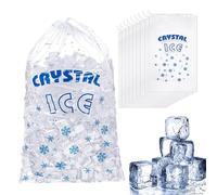 Générique PE Transparent Ice Pack Storage Bags - 100 Pieces Clear Bag - Freezer Keeper Portable Storage with Drawstring for Food Delivery Beach Road Trips Picnics Grocery Shopping Outdoor Camping