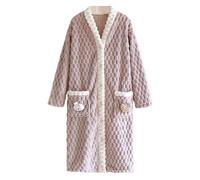 Générique Peignoir De Bain Femme Robe Chambre Ete Sortie Homme Eponge Personnalisé Spa Épais Avec Ceinture Pour Hommes Kimono Nid D'abeille Épaisse Hiver Doublée Peignoirs Coton Violet #1 XL
