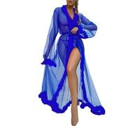 Générique Peignoir long transparent pour femme Dentelle, Robe de Nuit Transparente, Cache-Maillot de Bain，tenue de mariée élégante