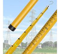 Générique Perche télescopique isolée, Tige de Mesure télescopique isolée, règle de Tour Pliable, Perche électrique pour la Mesure de Hauteur et de Distance, Outil d'arpentage (Jaune, 18 m/59 pi)