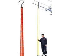 Générique Perche télescopique isolée, Tige de Mesure télescopique isolée, règle de Tour Pliable, Perche électrique pour la Mesure de Hauteur et de Distance, Outil d'arpentage (Orange, 15 m / 49,2 pi)