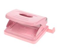 Générique Perforatrice de pages intérieures manuelle à deux trous, métal rose pastel, portable et ergonomique, pour bureau et activités DIY, compatible avec feuilles A4 et cahiers