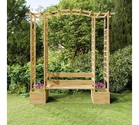 Générique Pergola de Jardin avec Banc et jardinières Bois de pin imprégné, Pelouses & Jardins, Vie en extérieur, Structures extérieures, Arches, treillages & pergolas de Jardin, Brun, (Poids 71.56KG)