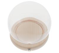Générique Petit Dôme de Verre Socle en Bois Lumineux pour Décoration, Cloche en Verre Transparent pour Exposer Figurines Décoratives Étagère