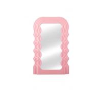 Générique Petit Miroir Mural ondulé - Miroir décoratif Rose à Cadre en Forme de Vague - Petit Miroir d'appoint 40x25cm Style rétro Vintage pour Salle de Bain, Chambre ou Coiffeuse