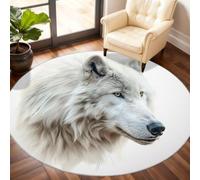 Générique Petit Tapis Rond antidérapant pour Chambre d'enfant, Salle de Jeux, Table Basse, décoration d'intérieur Motif Loup 60 cm