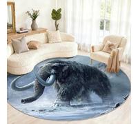 Générique Petit Tapis Rond Lavable en Forme d'éléphant pour Chambre d'enfant, Salle de Jeux, Table Basse, décoration d'intérieur - 90 cm