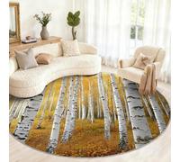 Générique Petit Tapis Rond Lavable pour Chambre d'enfant, Salle de Jeux, Table Basse, décoration d'intérieur - Motif forêt - 100 cm