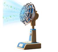 Générique Petit Ventilateur De Bureau USB - Ventilateur De Table Portable Rechargeable 1800mAh | Ventilateurs De Bureau Personnels Classiques Rétro À 3 Vitesses | Mini Circulateur D'air Silencieux