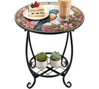 Générique Petite Table Ronde en Métal | Desserte à thé Ronde à Motif Animal en métal | Table Basse pour Usage à l'extérieur | pour terrasse, Balcon, Jardin, Cour, Salon, Chambre, intérieure