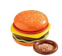 Générique Petites Assiettes vaisselle décorative ludique forme burger | Ensemble 6 niveaux de plateaux à sauce burger Pour Femmes Hommes Mariage Anniversaire Crémaillère Salades Snack Sushi