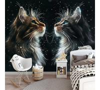 Générique Photo Murale Chat Tigré Aux Cheveux Longs Papier Peint Panoramique Tapisserie Intissé Murales Poster Décoration Murale pour chambre bureau adulte enfant - Chat Du Ciel Étoilé 200 x 140 cm